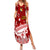 Personalised Tonga King Tupou I Day Family Matching Summer Maxi Dress and Hawaiian Shirt Tongan Ngatu Pattern With Crown LT14 Mom's Dress Red - Polynesian Pride