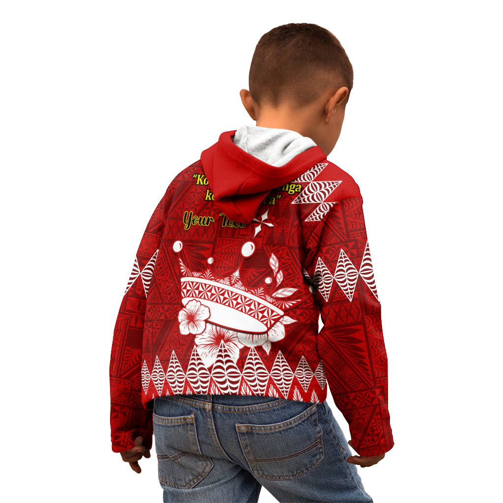 Personalised Tonga King Tupou I Day Kid Hoodie Tongan Ngatu Pattern With Crown LT14 - Polynesian Pride