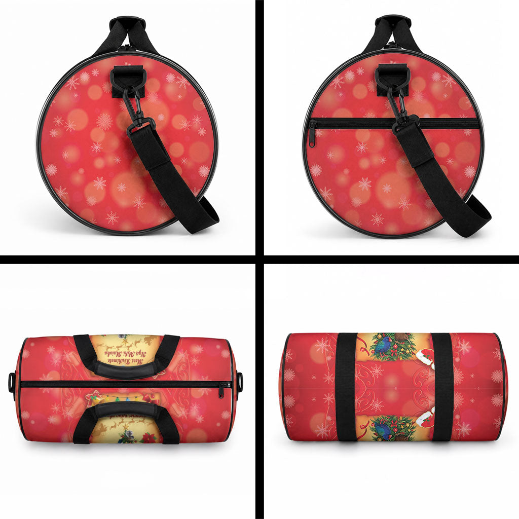 New Zealand Christmas Duffle Bag Meri Kirihimete NZ Xmas Tree Animals LT14 - Polynesian Pride