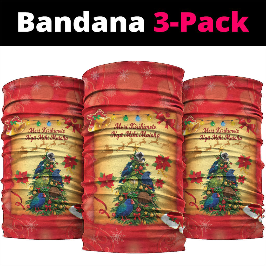 New Zealand Christmas Neck Gaiter Meri Kirihimete NZ Xmas Tree Animals LT14 package One Size: 25*50cm Red - Polynesian Pride