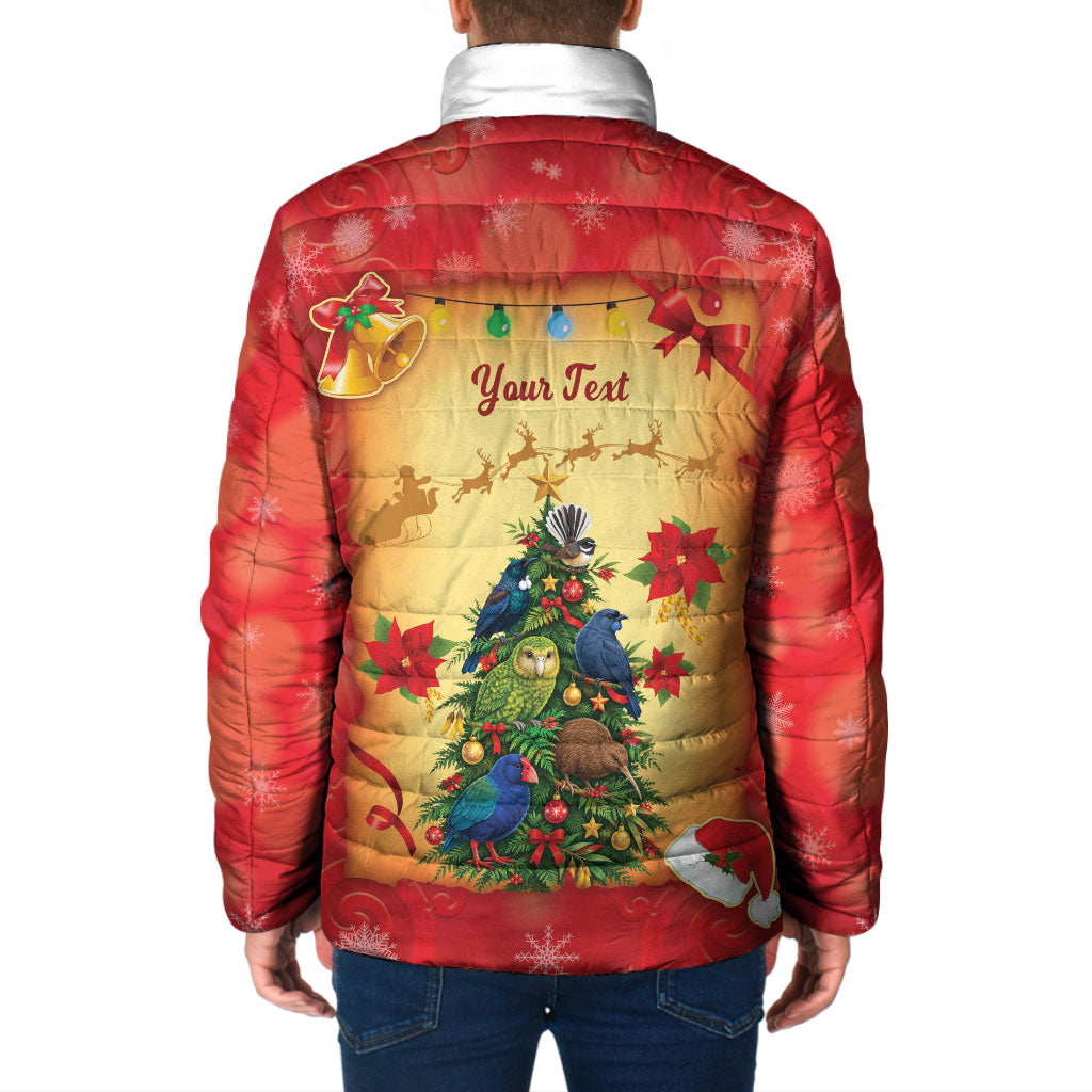 Personalised New Zealand Christmas Padded Jacket Meri Kirihimete NZ Xmas Tree Animals LT14 - Polynesian Pride