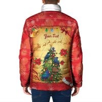 Personalised New Zealand Christmas Padded Jacket Meri Kirihimete NZ Xmas Tree Animals LT14 - Polynesian Pride