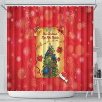 New Zealand Christmas Shower Curtain Meri Kirihimete NZ Xmas Tree Animals LT14 - Polynesian Pride
