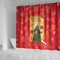 New Zealand Christmas Shower Curtain Meri Kirihimete NZ Xmas Tree Animals LT14 - Polynesian Pride
