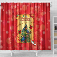 New Zealand Christmas Shower Curtain Meri Kirihimete NZ Xmas Tree Animals LT14 - Polynesian Pride