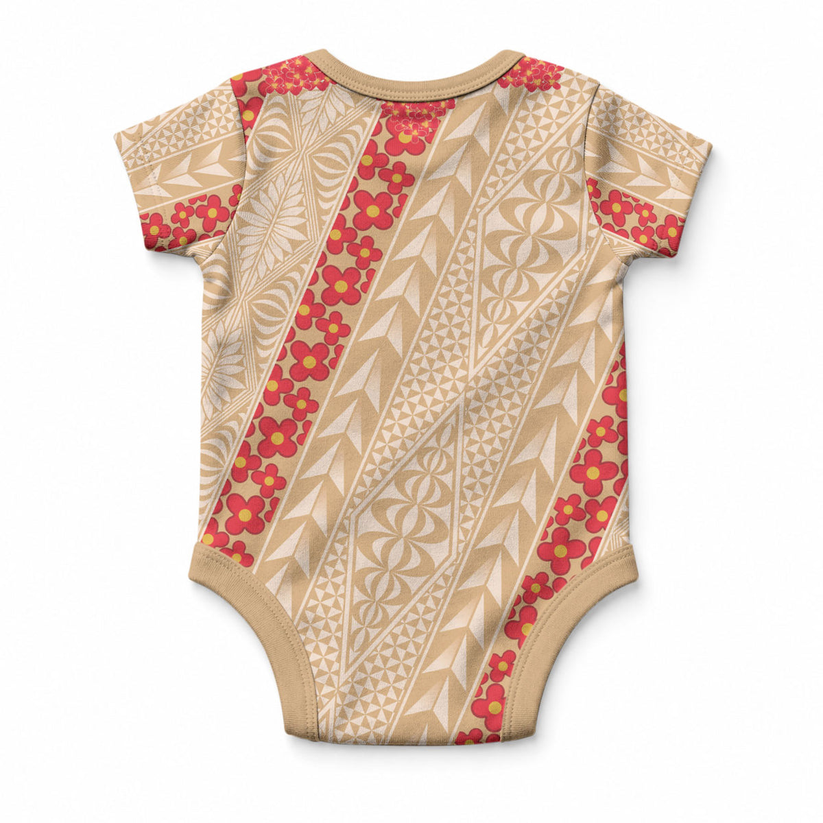 Malo e Lelei Tonga Baby Onesie Heilala Lei Tongan Ngatu Pattern LT14 - Polynesian Pride