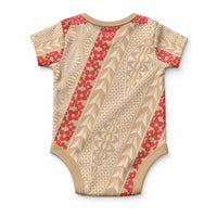 Malo e Lelei Tonga Baby Onesie Heilala Lei Tongan Ngatu Pattern LT14 - Polynesian Pride