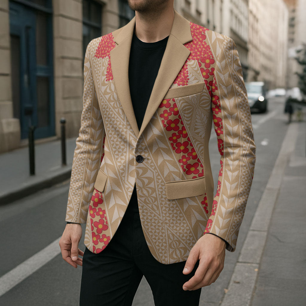 Malo e Lelei Tonga Blazer Heilala Lei Tongan Ngatu Pattern LT14 - Polynesian Pride
