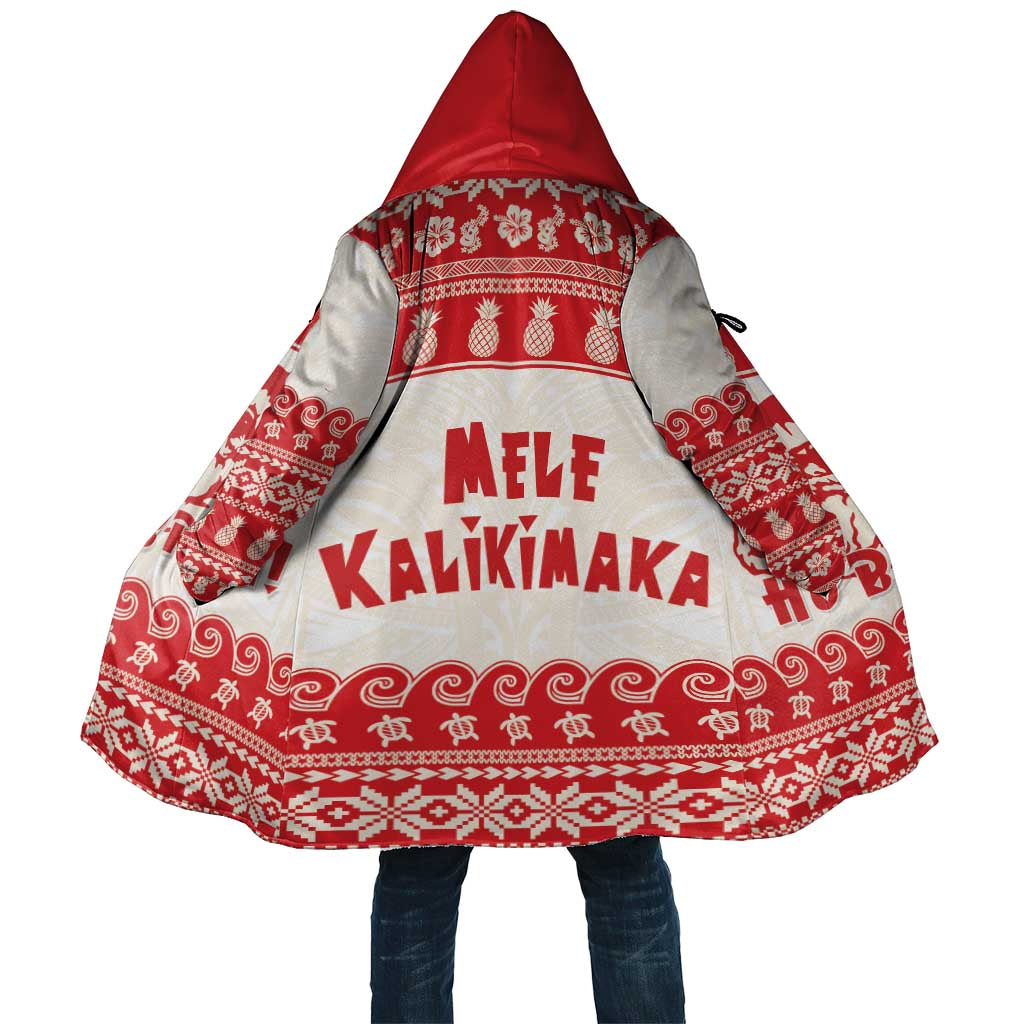Red Mele Kalikimaka Hawaii Cloak Funny Ho Ho Ho Santa Shaka LT14 Unisex Red - Polynesian Pride