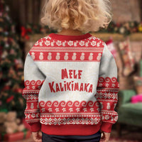 Red Mele Kalikimaka Hawaii Kid Ugly Christmas Sweater Funny Ho Ho Ho Santa Shaka LT14 - Polynesian Pride