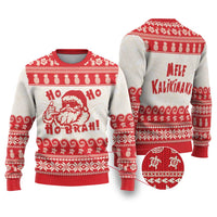 Red Mele Kalikimaka Hawaii Ugly Christmas Sweater - Funny Ho Ho Ho Santa Shaka LT14 Red - Polynesian Pride