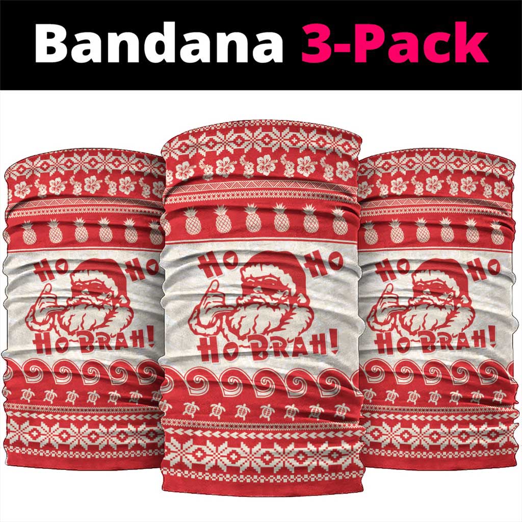 Red Mele Kalikimaka Hawaii Neck Gaiter Funny Ho Ho Ho Santa Shaka LT14 package One Size: 25*50cm Red - Polynesian Pride
