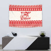 Red Mele Kalikimaka Hawaii Tapestry Funny Ho Ho Ho Santa Shaka LT14 - Polynesian Pride
