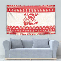 Red Mele Kalikimaka Hawaii Tapestry Funny Ho Ho Ho Santa Shaka LT14 - Polynesian Pride