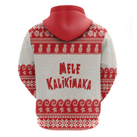 Red Mele Kalikimaka Hawaii Zip Hoodie Funny Ho Ho Ho Santa Shaka LT14 - Polynesian Pride