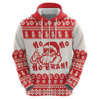 Red Mele Kalikimaka Hawaii Zip Hoodie Funny Ho Ho Ho Santa Shaka LT14 - Polynesian Pride