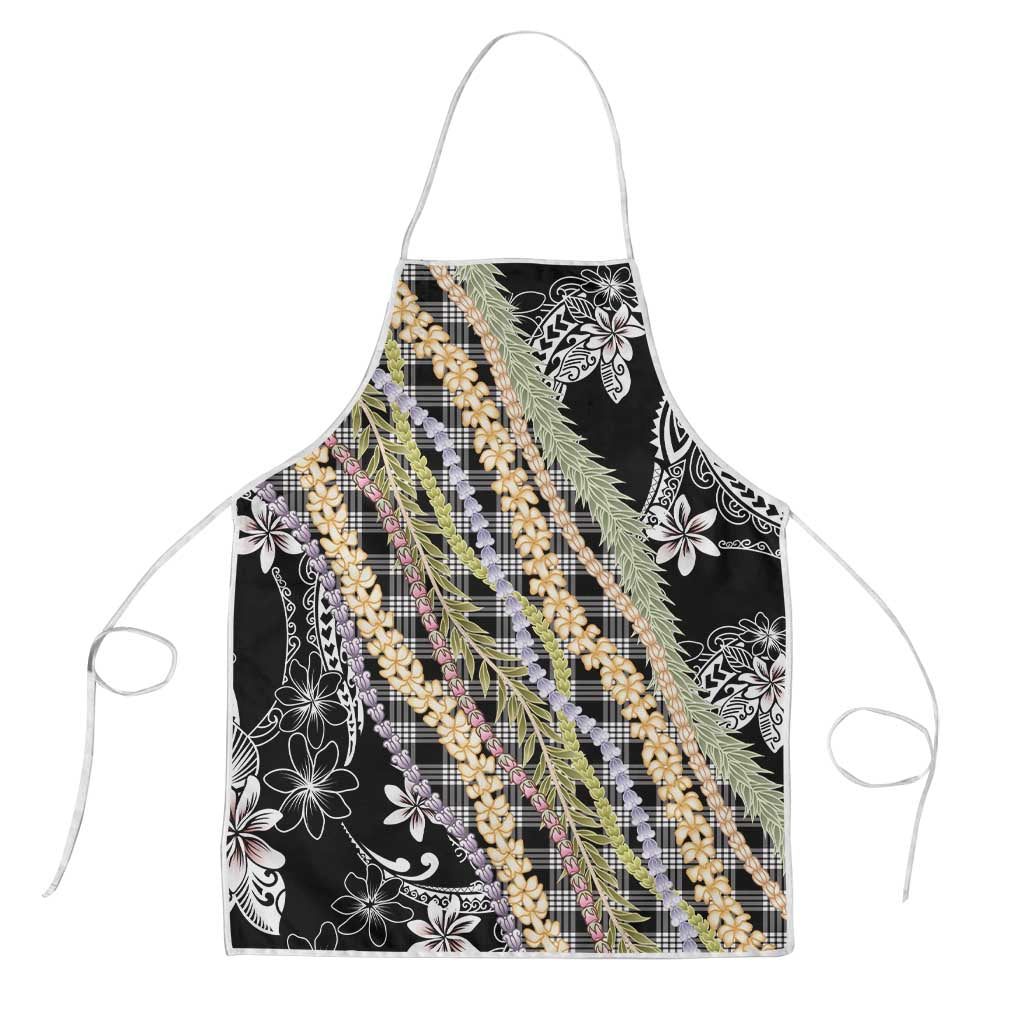 Black Palaka Hawaii Leis Apron Hawaiian-plaid Elegant Tropical Vibes LT14 Black - Polynesian Pride