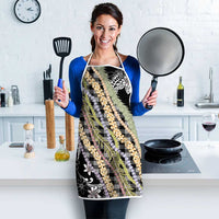 Black Palaka Hawaii Leis Apron Hawaiian-plaid Elegant Tropical Vibes LT14 - Polynesian Pride