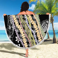 Black Palaka Hawaii Leis Beach Blanket Hawaiian-plaid Elegant Tropical Vibes LT14 - Polynesian Pride