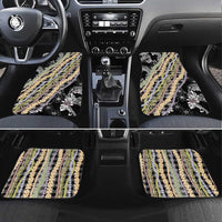 Black Palaka Hawaii Leis Car Mats Hawaiian-plaid Elegant Tropical Vibes LT14 Set 4pcs Black - Polynesian Pride
