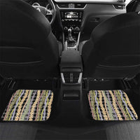 Black Palaka Hawaii Leis Car Mats Hawaiian-plaid Elegant Tropical Vibes LT14 Set 2pcs - Back Black - Polynesian Pride