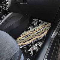 Black Palaka Hawaii Leis Car Mats Hawaiian-plaid Elegant Tropical Vibes LT14 - Polynesian Pride