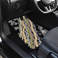 Black Palaka Hawaii Leis Car Mats Hawaiian-plaid Elegant Tropical Vibes LT14 - Polynesian Pride