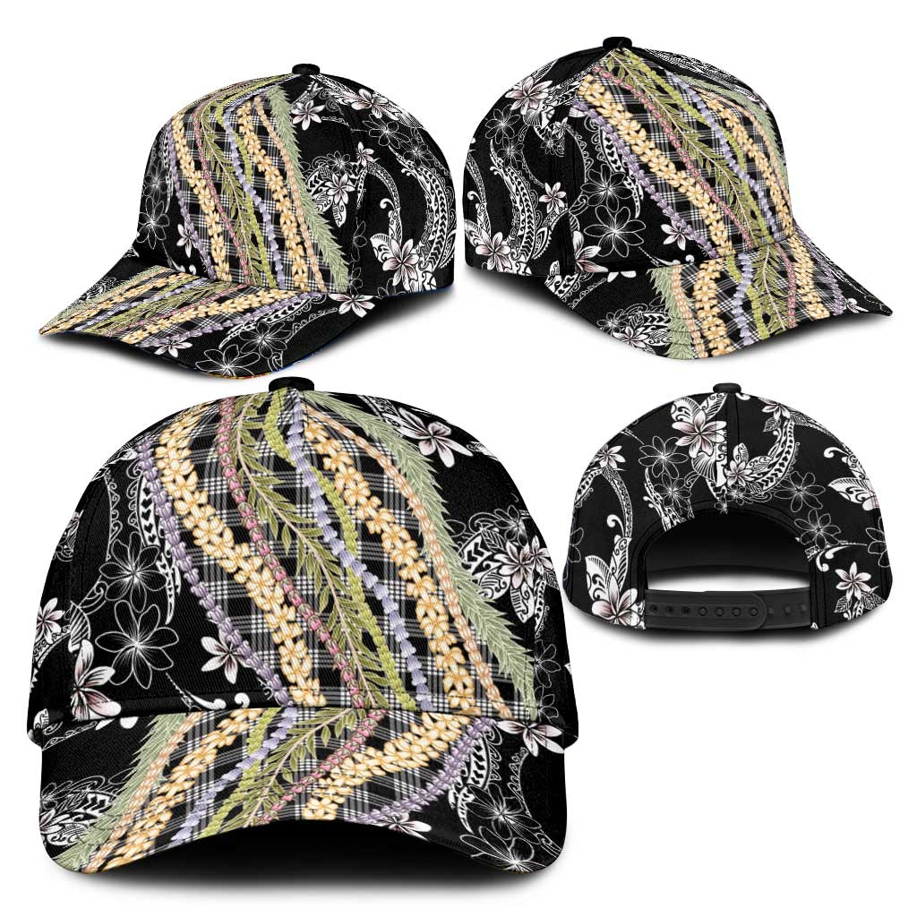 Black Palaka Hawaii Leis Classic Cap Hawaiian-plaid Elegant Tropical Vibes LT14 - Polynesian Pride
