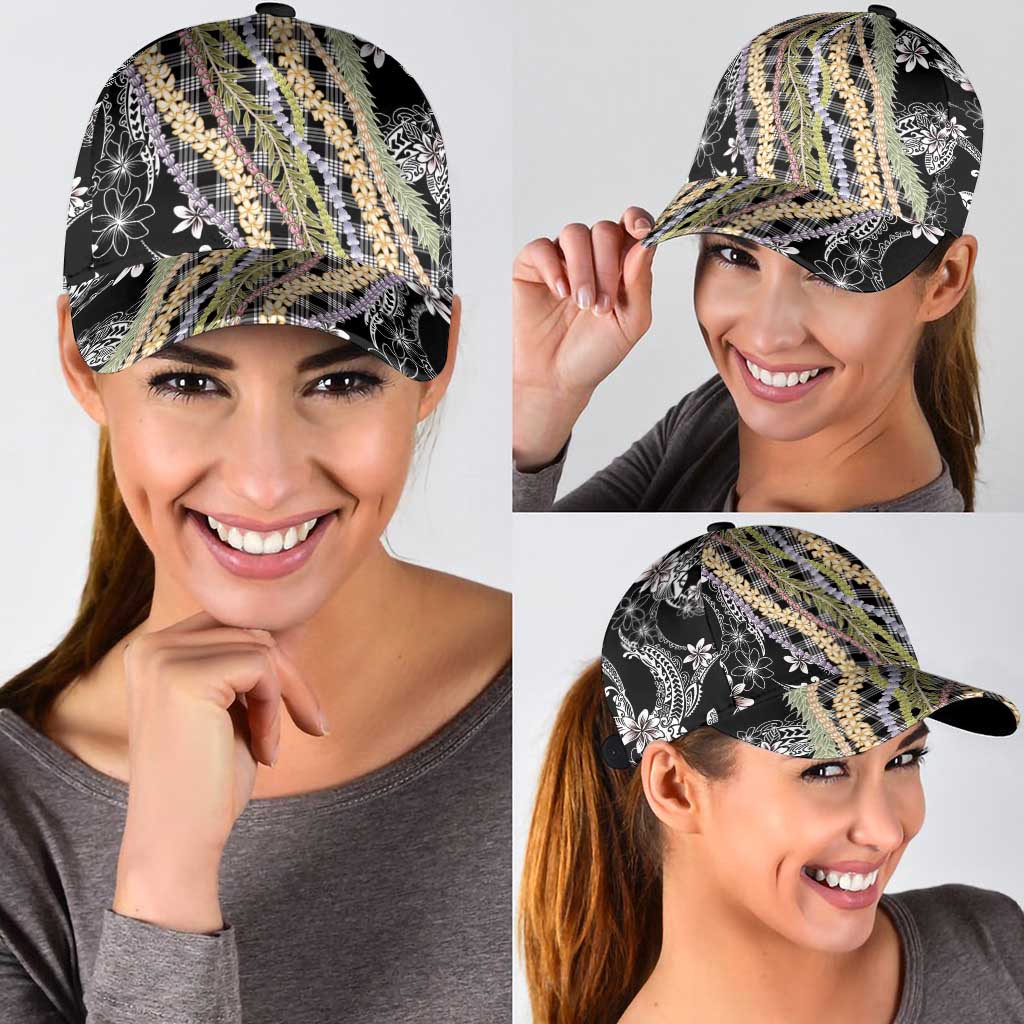 Black Palaka Hawaii Leis Classic Cap Hawaiian-plaid Elegant Tropical Vibes LT14 - Polynesian Pride