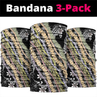 Black Palaka Hawaii Leis Neck Gaiter Hawaiian-plaid Elegant Tropical Vibes LT14 package One Size: 25*50cm Black - Polynesian Pride