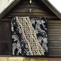 Black Palaka Hawaii Leis Quilt Hawaiian-plaid Elegant Tropical Vibes LT14 - Polynesian Pride