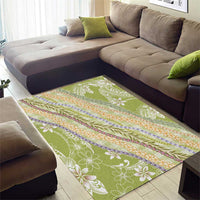 Green Palaka Hawaii Leis Area Rug Hawaiian-plaid Elegant Tropical Vibes LT14 - Polynesian Pride