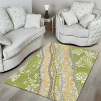 Green Palaka Hawaii Leis Area Rug Hawaiian-plaid Elegant Tropical Vibes LT14 - Polynesian Pride