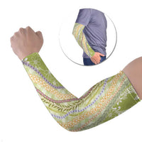 Green Palaka Hawaii Leis Arm Sleeves Hawaiian-plaid Elegant Tropical Vibes LT14 Set of 2 Green - Polynesian Pride