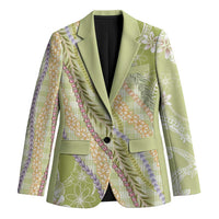 Green Palaka Hawaii Leis Blazer Hawaiian-plaid Elegant Tropical Vibes LT14 Unisex Green - Polynesian Pride