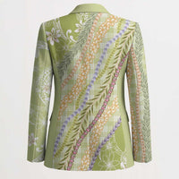Green Palaka Hawaii Leis Blazer Hawaiian-plaid Elegant Tropical Vibes LT14 - Polynesian Pride