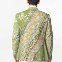 Green Palaka Hawaii Leis Blazer Hawaiian-plaid Elegant Tropical Vibes LT14 - Polynesian Pride