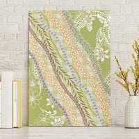 Green Palaka Hawaii Leis Canvas Wall Art Hawaiian-plaid Elegant Tropical Vibes LT14 Without Frame Green - Polynesian Pride