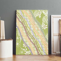 Green Palaka Hawaii Leis Canvas Wall Art Hawaiian-plaid Elegant Tropical Vibes LT14 - Polynesian Pride