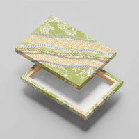 Green Palaka Hawaii Leis Canvas Wall Art Hawaiian-plaid Elegant Tropical Vibes LT14 - Polynesian Pride