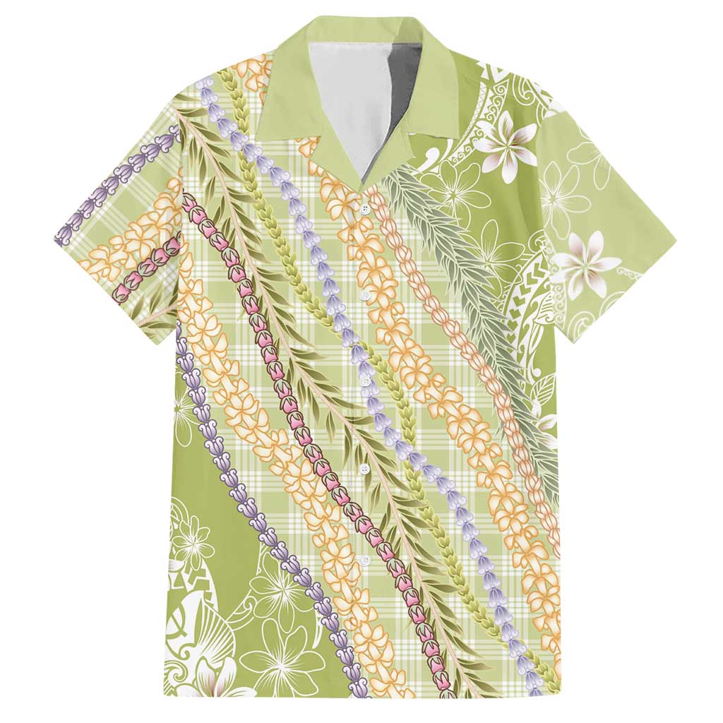 Green Palaka Hawaii Leis Hawaiian Shirt Hawaiian-plaid Elegant Tropical Vibes LT14 Green - Polynesian Pride