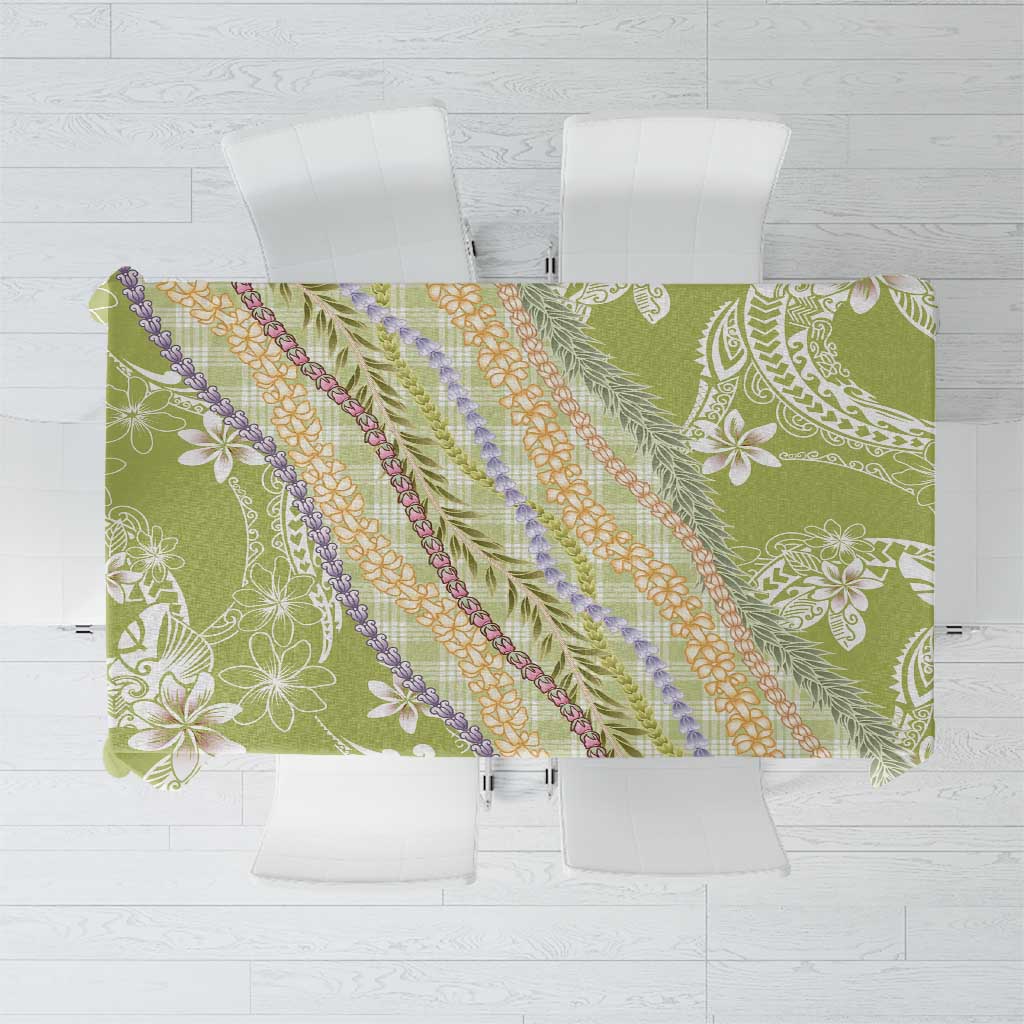 Green Palaka Hawaii Leis Tablecloth Hawaiian-plaid Elegant Tropical Vibes LT14 Green - Polynesian Pride
