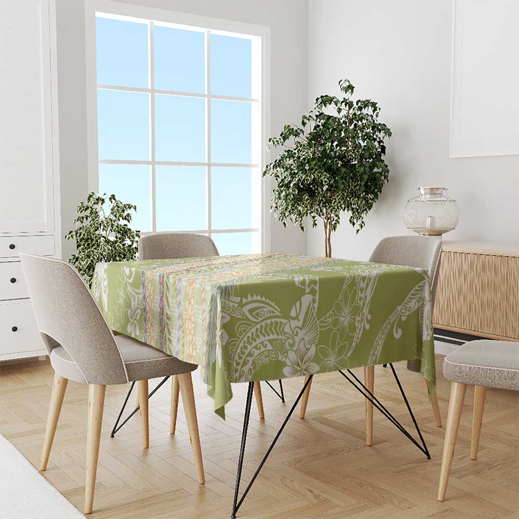 Green Palaka Hawaii Leis Tablecloth Hawaiian-plaid Elegant Tropical Vibes LT14 - Polynesian Pride