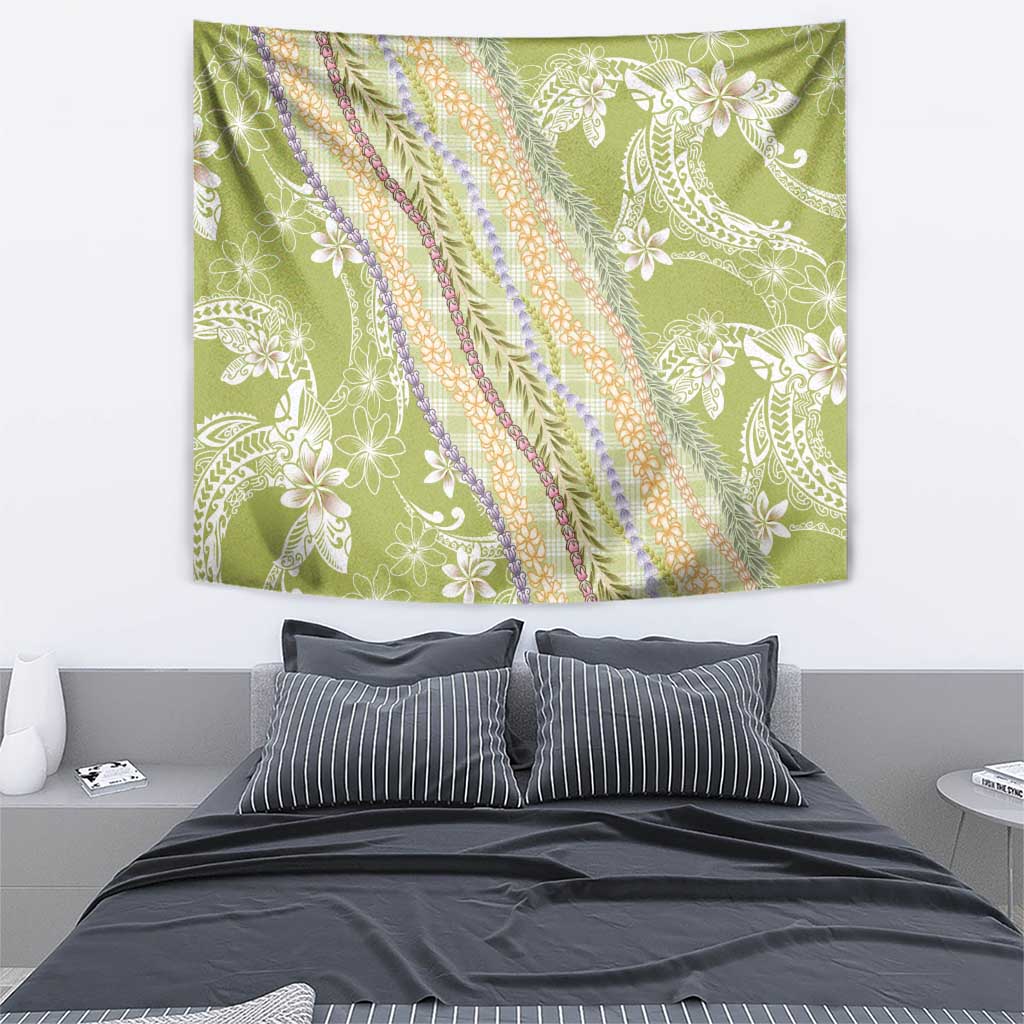 Green Palaka Hawaii Leis Tapestry Hawaiian-plaid Elegant Tropical Vibes LT14 - Polynesian Pride