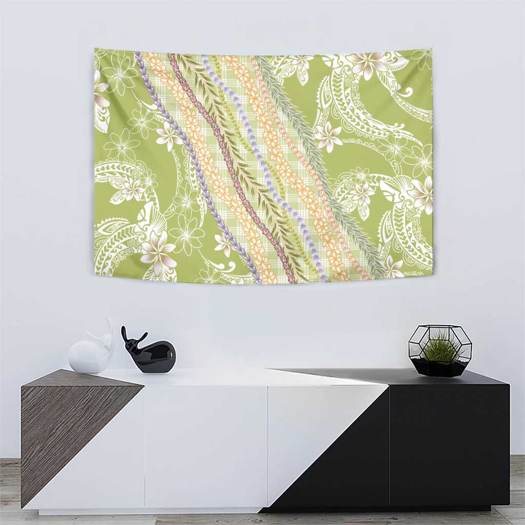 Green Palaka Hawaii Leis Tapestry Hawaiian-plaid Elegant Tropical Vibes LT14 - Polynesian Pride