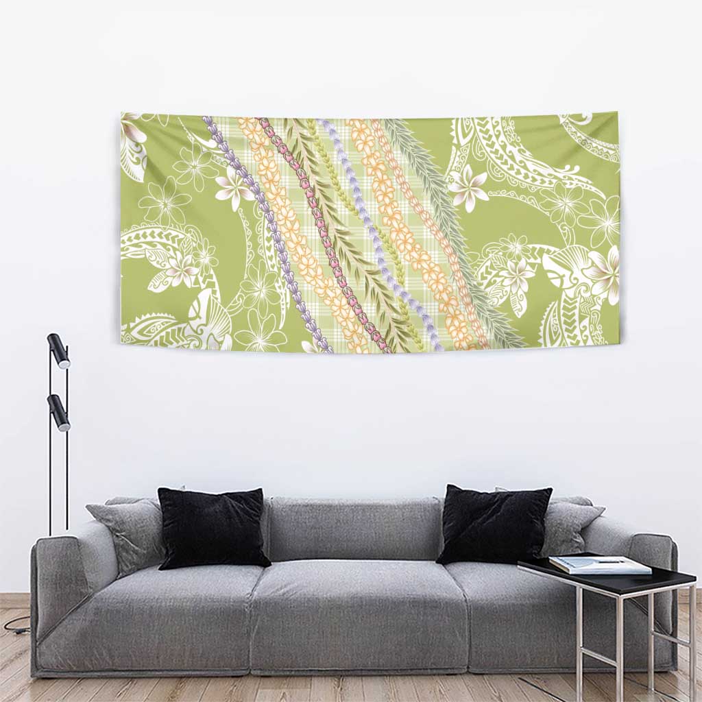 Green Palaka Hawaii Leis Tapestry Hawaiian-plaid Elegant Tropical Vibes LT14 - Polynesian Pride
