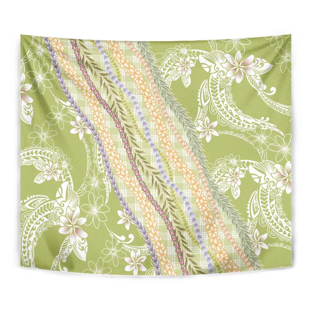 Green Palaka Hawaii Leis Tapestry Hawaiian-plaid Elegant Tropical Vibes LT14 - Polynesian Pride