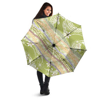 Green Palaka Hawaii Leis Umbrella Hawaiian-plaid Elegant Tropical Vibes LT14 - Polynesian Pride