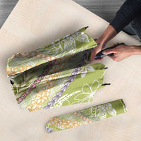 Green Palaka Hawaii Leis Umbrella Hawaiian-plaid Elegant Tropical Vibes LT14 - Polynesian Pride
