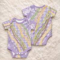 Purple Palaka Hawaii Leis Baby Onesie Hawaiian-plaid Elegant Tropical Vibes LT14 - Polynesian Pride